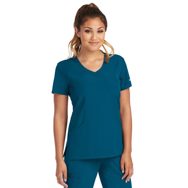 Barco Reliance Womens 3-Pocket Mock Wrap Scrub Top