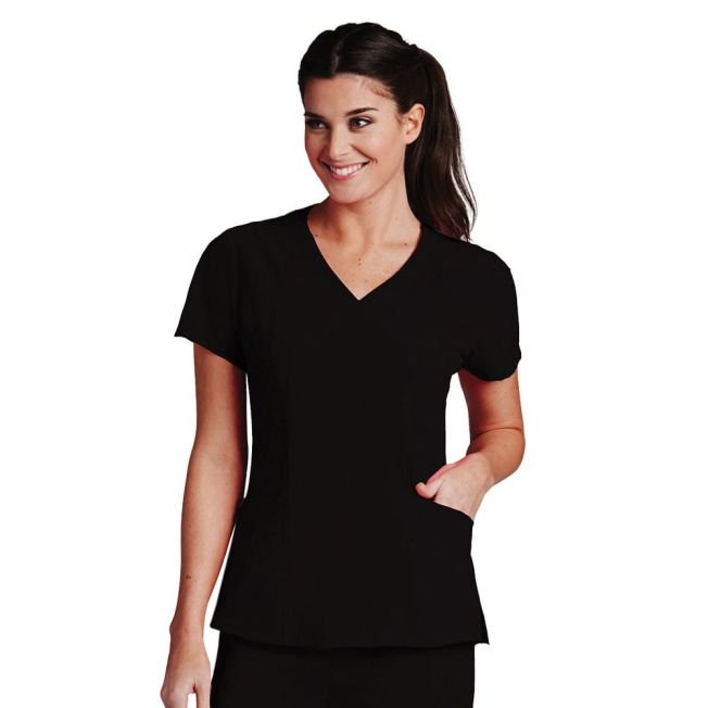 Barco Womens V-Neck Solid Scrub Top